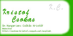 kristof csokas business card